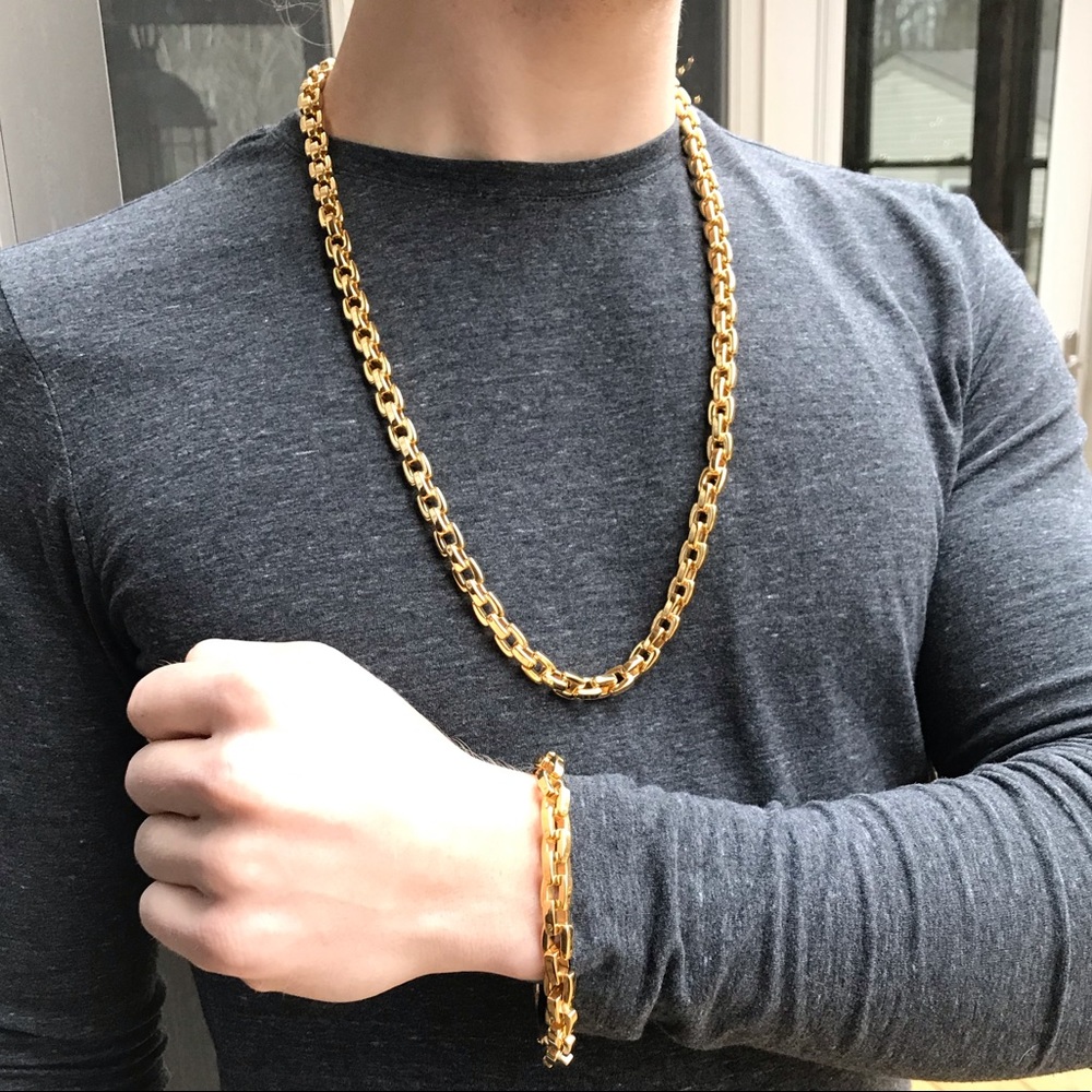 18k 10mm Chain Link Gold Chain